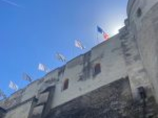 We could look up on our walk towards the shops as see these flapping mightily in the wind