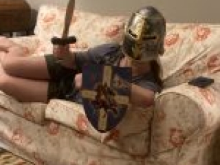 Hank's helmet with Maggie's sword and shield