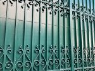 Fencing on the neighbor's place -- there's actually a lush garden beyond that we could see from on top of the castle
